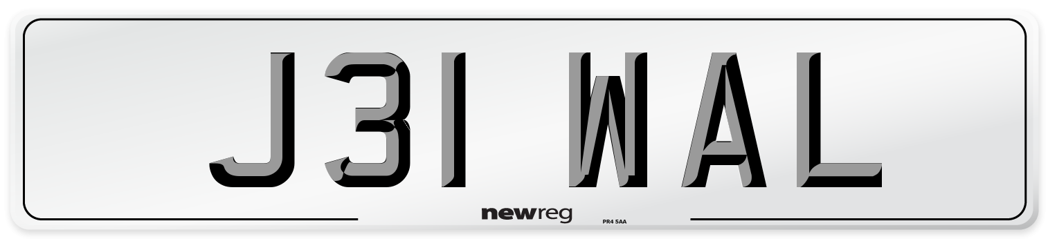 J31 WAL Number Plate from New Reg
